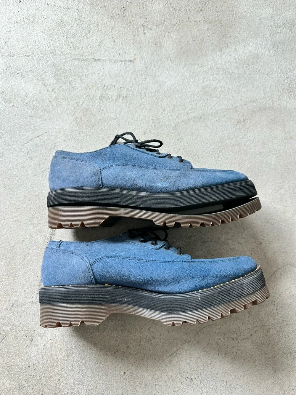 Dr. Martens Blue Suede Lace-Up Derby Shoes